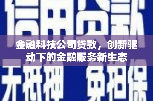 犍为金融科技公司贷款，创新驱动下的金融服务新生态