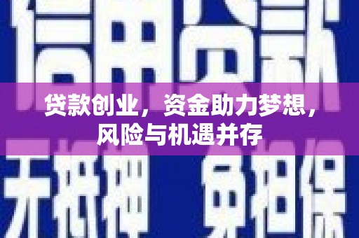 犍为贷款创业，资金助力梦想，风险与机遇并存