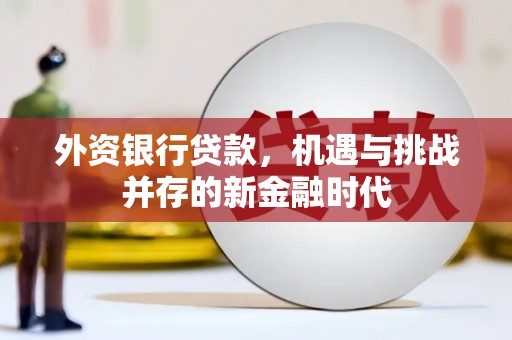 犍为外资银行贷款，机遇与挑战并存的新金融时代