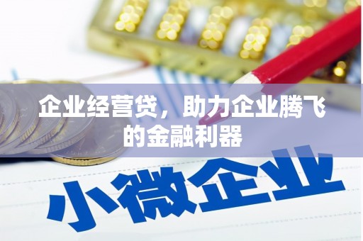 犍为企业经营贷，助力企业腾飞的金融利器
