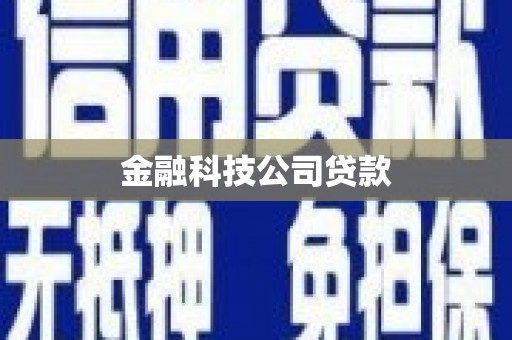 犍为金融科技公司贷款