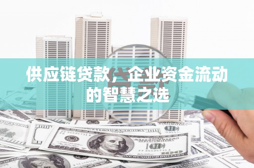 犍为供应链贷款，企业资金流动的智慧之选