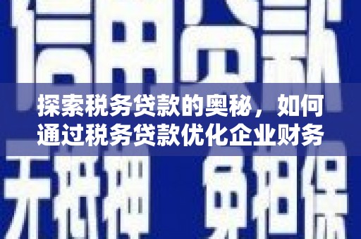 犍为探索税务贷款的奥秘，如何通过税务贷款优化企业财务