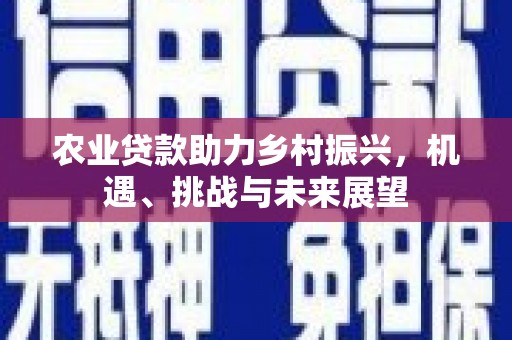 犍为农业贷款助力乡村振兴，机遇、挑战与未来展望
