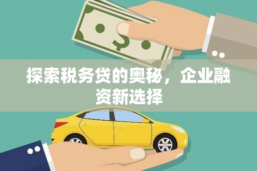 犍为探索税务贷的奥秘，企业融资新选择