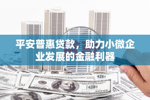 犍为平安普惠贷款，助力小微企业发展的金融利器