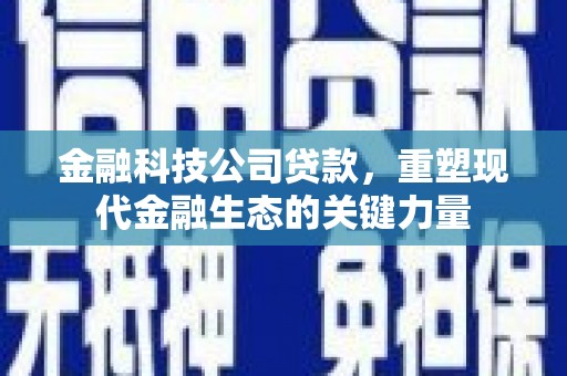 犍为金融科技公司贷款，重塑现代金融生态的关键力量