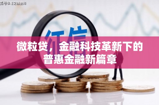 犍为微粒贷，金融科技革新下的普惠金融新篇章